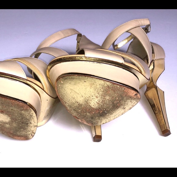 SOLD🎉bebe Leather Nude High Heels, Size 9M - Picture 3 of 3